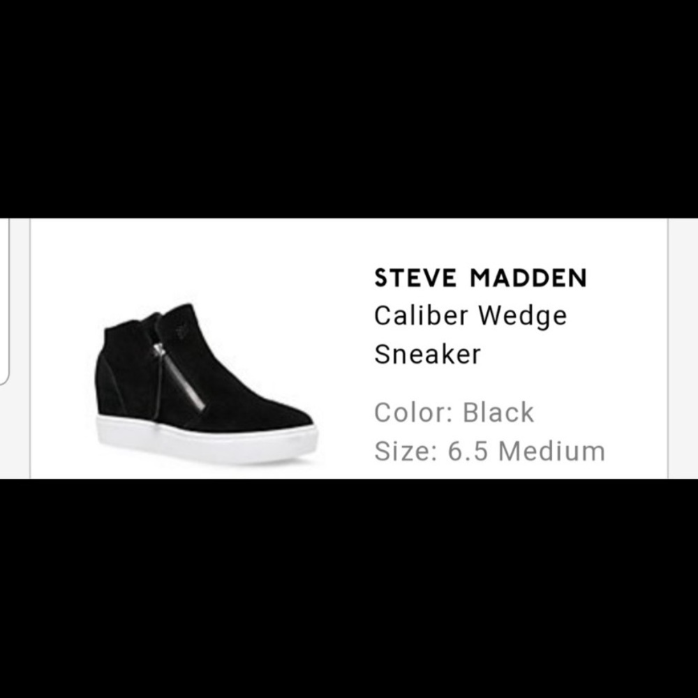 Steve Madden black wedge sneakers EUC 6.5